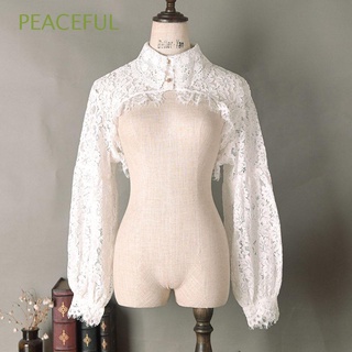PEACEFUL Ropa y accesorios Collar falso Vestido de suéter Solapa Falso Media camisa Desmontable Alta calidad Encaje de algodón Para mujeres Mantón blanco