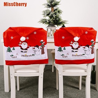 [MissCherry] Cubierta de la silla de navidad cena mesa de comedor rojo silla cubierta trasera mesa decoración
