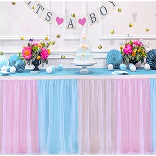 6ft/9ft arco iris tul mesa falda colorido tutú falda cubierta decoraciones para bebé ducha unicornio fiesta de cumpleaños pastel postre boda decoración