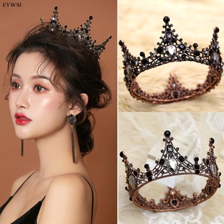 Eywsi coronas negras De diamantes De imitación De coronas De boda/iva/accesorios Para el cabello brillante/adorable/Formatura/reina (1)