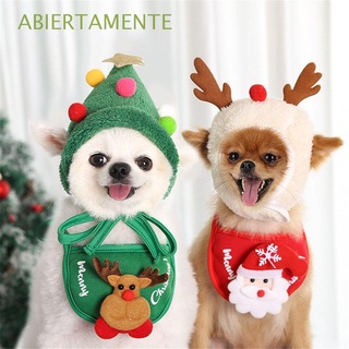 abiertamente año nuevo mascota disfraz de navidad animales collar mascota bandana cachorro casa fiesta sombrero bufanda algodón felpa gatos perros baberos