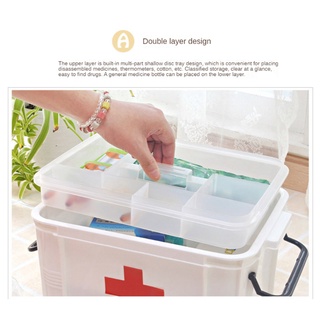 [hwd] kit de primeros auxilios portátil caja de emergencia medicina pecho para el hogar viajes al aire libre hospital farmacia contenedor de almacenamiento de plástico (8)