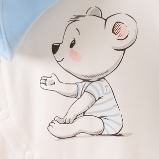 mameluco de algodón de animales de dibujos animados+bib unisex onesie para otoño bebé mono (6)