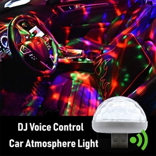Coche interior De La Atmósfera Luz Del USB Colorido DJ De Música KTV control De Voz LED Intermitente