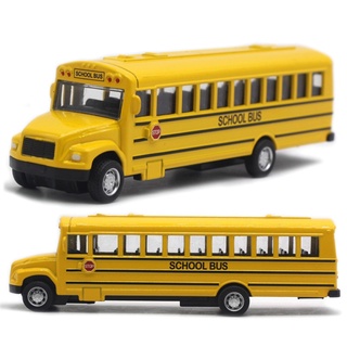 1/64 óptica de aleación inercial autobús escolar modelo de coche modelo tire hacia atrás juguetes de música coches vehículo regalos niños niño juguetes para niños cumpleaños (2)