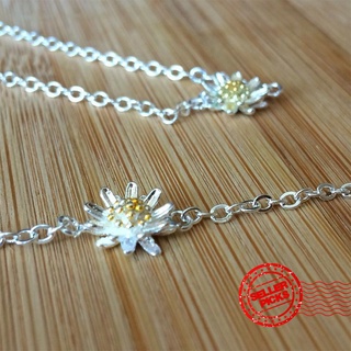Silver Boho Ankle Bracelet Daisy Flower Anklet Jewellery Beach Chain Fashion Accessories Foot G3W5