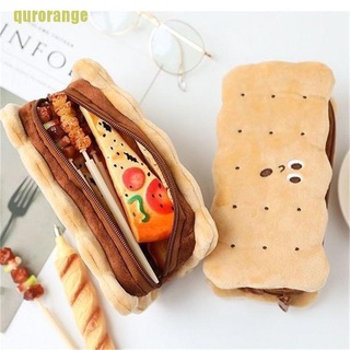 qurorange Kawaii Cookie Sandwich Biscuit Soft Plush Pencil Case Bag Cute Pencil case BXCS