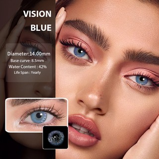 uyaai 2 piezas/par de lentes de contacto de colores/lentes de contacto de colores/lentes de contacto cosméticos brillantes/color natural/visión blue