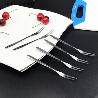 Pfmx 6pcs creative stainless steel fruit sign two tooth fork cake dessert fork Glory