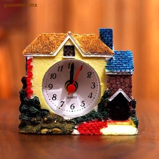 Reloj despertador con forma de casa creativa mini castillo tipo reloj de mesa estudiante mesita de noche despertador despertador reloj de mesa decoración regalo