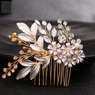 esa Luxurious Gold Hair Comb Hair Sticks Crystal Flower Hair Jewelry Festival Gifts Bride Hair Pins Wedding Accessory