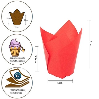 50pcs desechables tulipán forma de flor cupcakes decoración forro de papel muffin a3c3