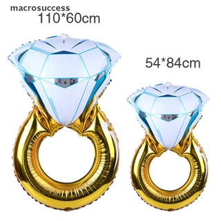 [macrosuccess] 1pc corona diamante anillo de papel de aluminio globos inflables globos de aire boda fiesta decoración vnxm