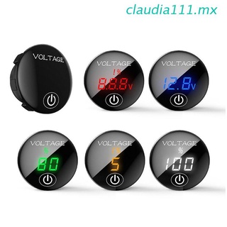 claudia111 Car Motorcycle DC 5V-48V LED Panel Digital Voltage Meter Battery Capacity Display Voltmeter with Touch ON OFF Switch