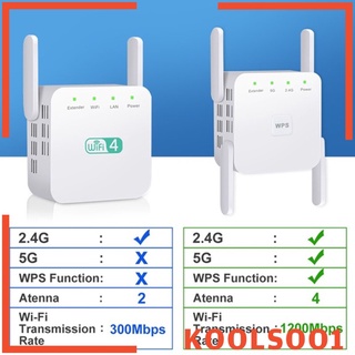 [koolsoo1] 1200mbps 2.4g 5g wifi repetidor inalámbrico 4 antena amplificador de señal enchufe ee.uu.