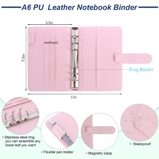 [Meifuyi2] PU Leather Budget Organizer Binder Cash Envelope System 绑定SKU 768o
