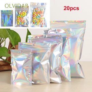 OLVIDAR 20 bolsas de embalaje al por menor de papel de aluminio con cremallera de almacenamiento autoadhesivo impermeable paquete de plástico Reclosable bolsas