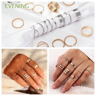 conjunto de anillos de noche vintage joyería de boda midi nudillos mujeres anillos hueco diseño de moda oro/plata geométrica cruz abierta moda joyería/multicolor