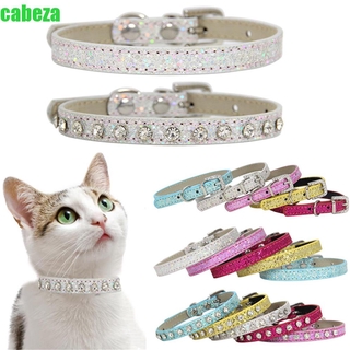 CABEZA ajustable perro gato Collar brillante diamante para gatito accesorios correa de cuello cadena Collar hebilla cachorro Rhinestone decoración mascotas suministros (1)