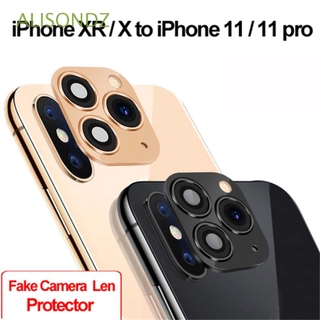 ALISONDZ - adhesivo falso para iPhone XR para iPhone X/XS Max, cambio a iPhone 11, cubierta completa a prueba de arañazos, Protector de cámara trasera, Multicolor