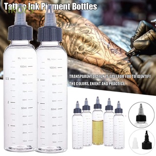ikoes con tapa giratoria botellas recargables vacías botellas cuentagotas herramientas de maquillaje 5pcs contenedor de pigmento transparente graduado medición plástico exprimible tatuaje tinta botellas