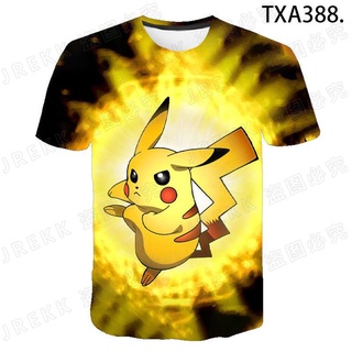 Pokemon Pikachu Kids T-shirt 3d Printing Summer Casual Short Sleeve Tshirt Boys Tops Funny T-shirts O-neck girl child clothes Tops