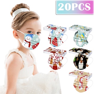 Christmas Child's Mask Disposable High Quality Mask Industrial 3Ply Earhook 20PC(gfjes5346dxf.mx ) (7)