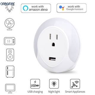 Tuya Smart Life WiFi Socket Con Luz De Noche LED Enchufe Inteligente Remoto Control De Voz Para Alexa Google Home orbofire