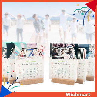 [Wish] 2021 BTS Blackpink NCT diecisiete EXO Stray Kids calendario decoración de escritorio adorno