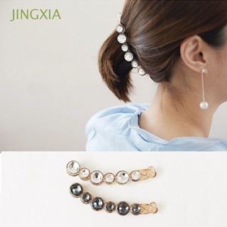 jingxia corea estilo barrette elegante cola de caballo clip garra de pelo mujeres para niñas señora accesorios de pelo moda color sólido cristal clip de pelo/multicolor