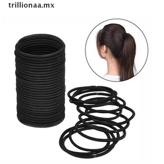 tril 40 piezas negro elástico cuerda anillo hairband mujeres niñas banda de pelo lazo ponytail titular.
