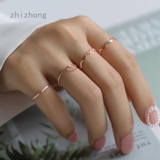 Zhizhong Jianhublue66 Jiutai 4 pzs/Set De anillos De anillos De nudillos Vintage bohemios Vintage redondos Para mujeres joyería
