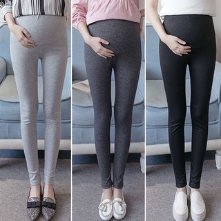 CACTU mujeres moda Slim Leggings Color sólido tela de maternidad mujeres embarazadas acogedor Fitness cintura alta flaco embarazo Yoga pantalones/Multicolor (5)