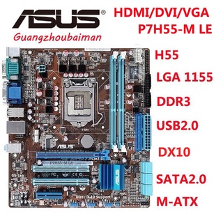 ASUS P7H55-M LX LE PLUS USB3 PRO H55 DVI VGA INTEL LGA 1156 H55 DDR3 Placa Para Procesador I3 I5 I7 De 16 Gb Micro ATX