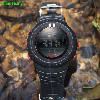 Reloj Digital de luz led Digital para hombre/reloj despertador impermeable deportivo negro/reloj negro Jam tangan 1