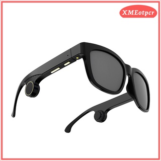 [XMEOTPCR] Wireless Bone Conduction Glasses Audio Glasses Handfree IP55 Waterproof Lightweight Sunglasses Call Compatible with IOS