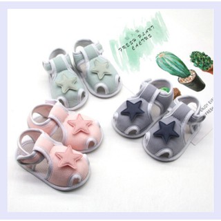 Infant Newborn Baby Girls Boy Prewalker Printing Stars Applique Single Shoes