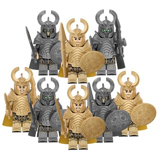 asgard soldado medieval caballero minifiguras lego thor loki accesorios armadura cascos bloques de construcción juguetes para niños kt1044