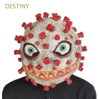 DESTINY Unisex Demon Smiling Demon protection Dress Up Cosplay Prop Horror Halloween Holiday Party One size Funny Face Mischief Props Scary Latex Mask/Multicolor