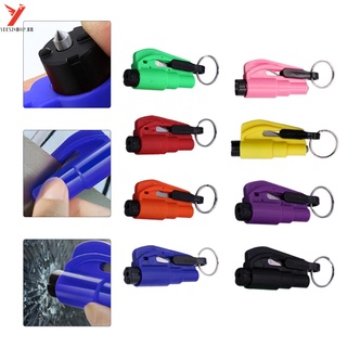 【YEEXISHOP】 Car Safety Hammer Spring Type Escape Hammer Window Breaker Punch Seat Belt Cutter Hammer Key Chain (9)