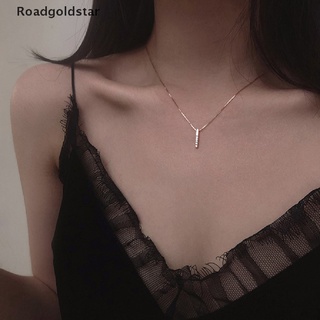roadgoldstar anenjery simple tira geométrica circonita cúbica collar de plata color clavícula cadena collar para mujeres s-n545 wdst