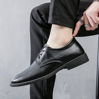 Zapatos de cuero de los hombres de negocios casual de los hombres zapatos de cuero de los hombres británicos negro suave fondo zapatos de cuero