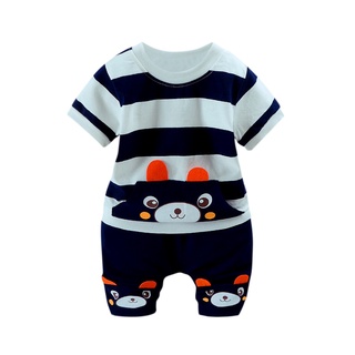╭trendywill╮2Pcs Infant Baby Boys Girls Bear Striped T-Shirt Tops+Shorts Clothes Set Outfits