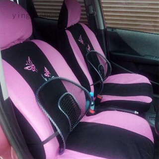 4/9 unids/set rosa asiento de coche cubiertas de mariposa bordado coche estilo mujer asiento cubre automóviles interior accesorios|automóviles fundas de asiento