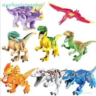 Mini dinosaurios jurásicos muñecas Velociraptor T-Rex Lego Compatible dinosaurios juguetes