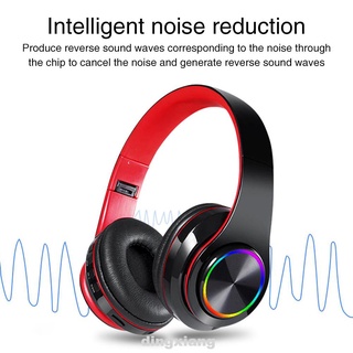 Audífonos inalámbricos Bluetooth universales con cancelación De ruido Estéreo con micrófono Led Colorido soporte Mp3 tarjeta Tf