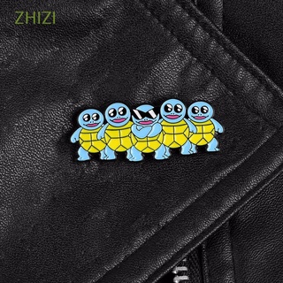 ZHIZI Adorable Broche Originalidad Joyería Placa de tortuga Anime Mochila de abrigo y sombrero Animal Aguja de esmalte Pokemon Accesorios Solapa/Multicolor