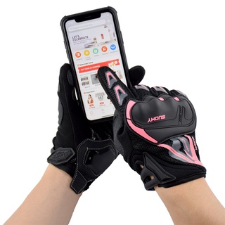 suomy nueva marca guantes de motocicleta de verano moto biker guantes impermeables touch ciclismo bicicleta de montaña guantes ajuste mujeres hombres rosa gris (4)