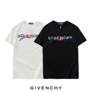 ¡Stock listo! Givenchy ! El nuevo logotipo bordado de color casual camiseta de manga corta top