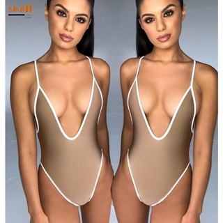 2021 traje de baño nuevo europeo y americano color sólido Bikini Sexy Bikini traje de baño Dividido en una pieza